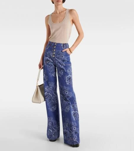 ETRO Floral high-rise flared jeans 7