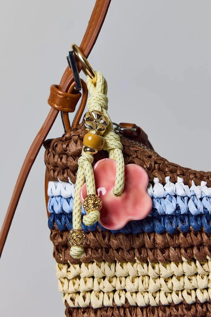 Urban Outfitters Knotted Rope Floral Charm Keychain