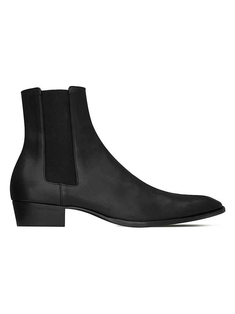 Yves Saint Laurent Men's Wyatt 40 Leather Zip Ankle Boots - Free