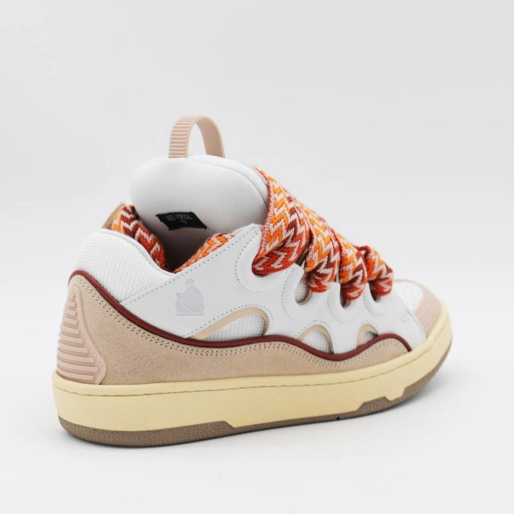 Lanvin White and Tan Athletic Sneakers White Clay Mesh Sneakers | Lanvin main image 4