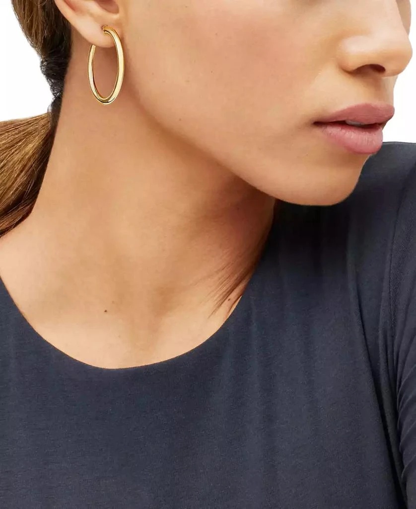 Macy's Polished Tube Hoop Earrings (40mm) in 14k Yellow Gold or 14k White Gold 2