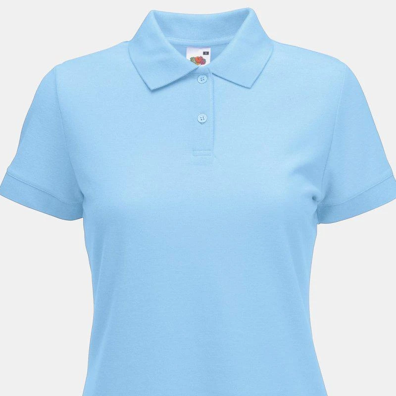 The Loom Fruit Of The Loom Womens Lady-Fit 65/35 Short Sleeve Polo Shirt (Sky Blue) 1