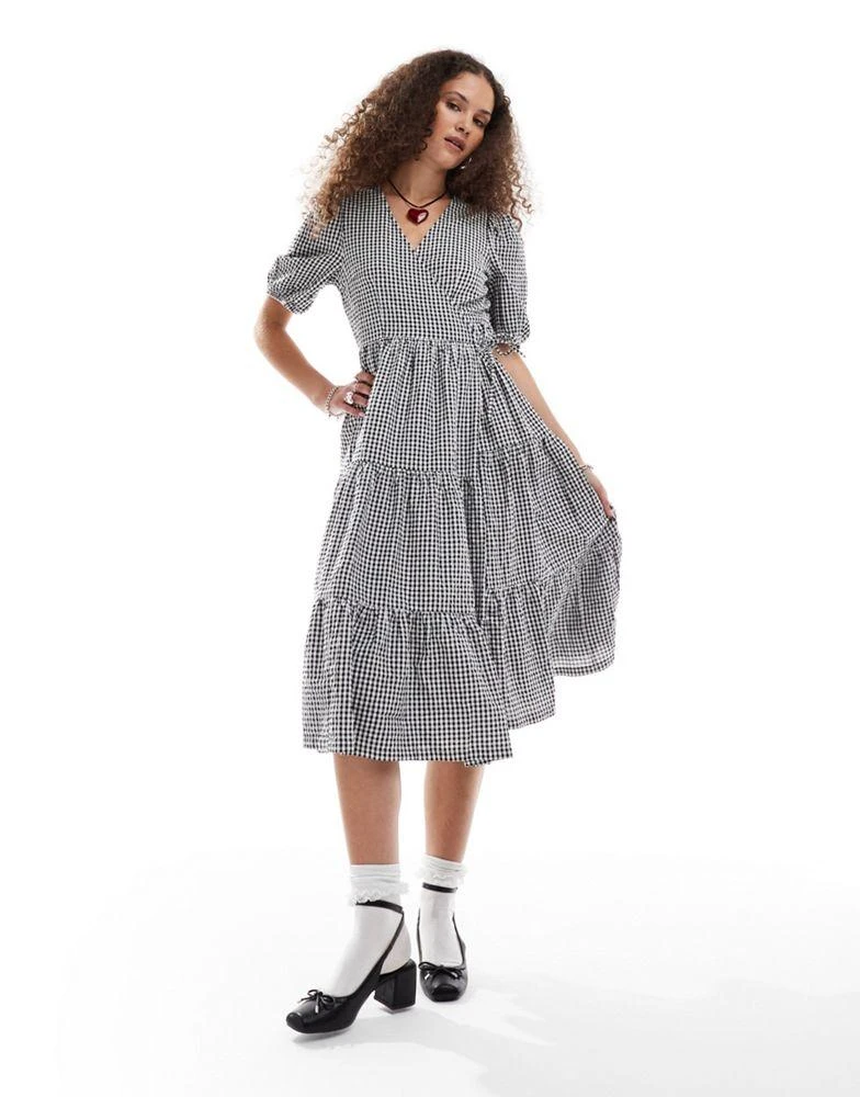 knee length dresses for ladies Behati Tiered Layer Midi Dress Blue