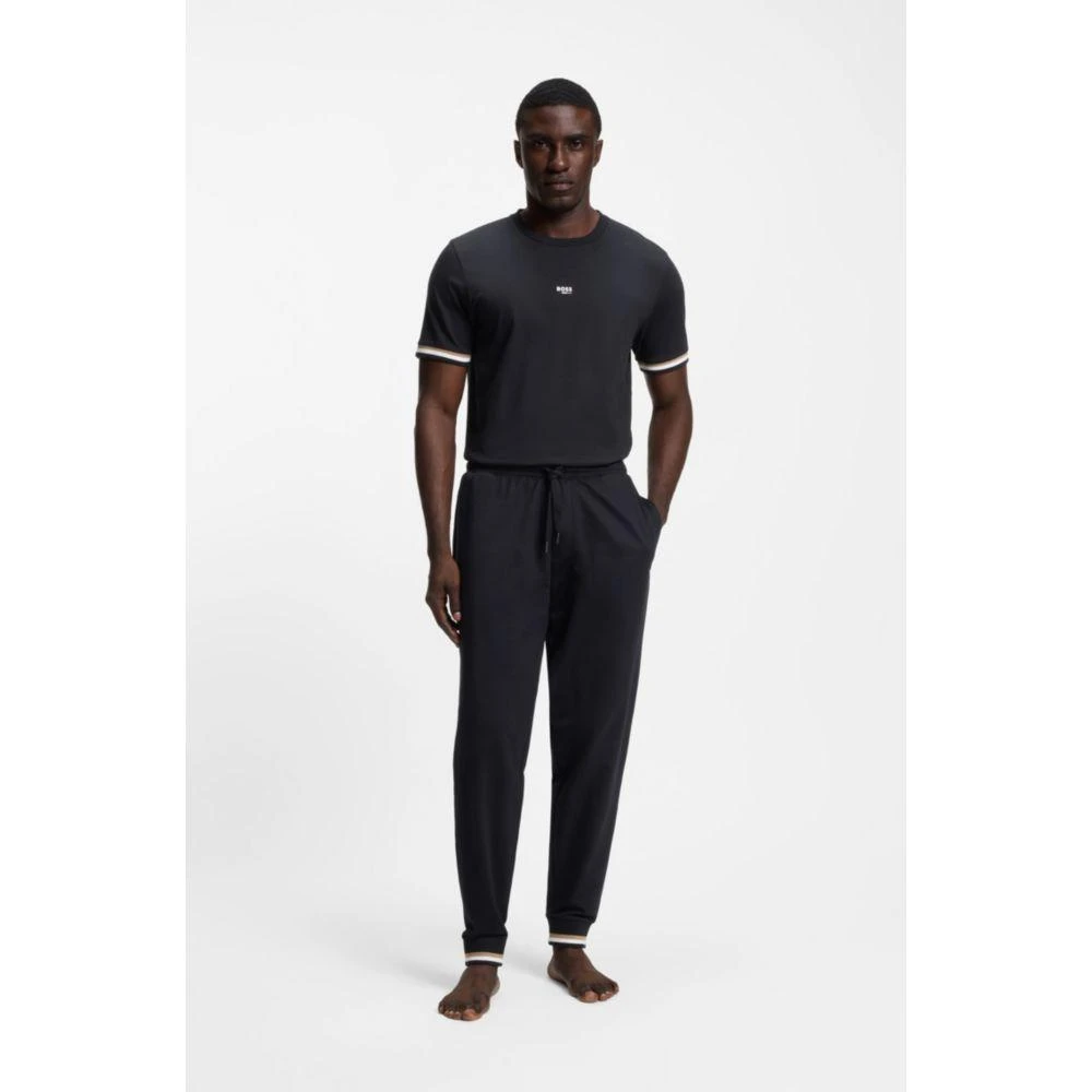 Hugo Boss Cotton-terry tracksuit bottoms with signature stripes and logo 2