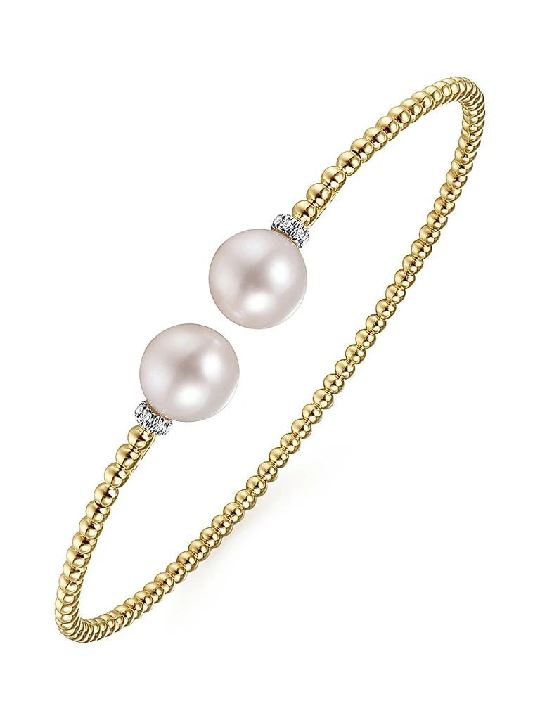 Gabriel 
Co Bujukan 14K Yellow Gold, Cultured Freshwater Pearl 
0.05 TCW Diamond Bangle 3