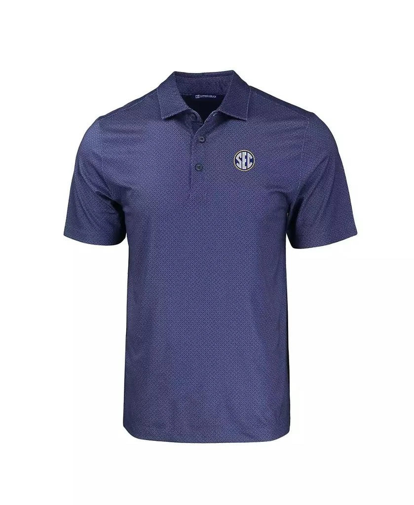 Cutter & Buck Men's Navy SEC Gear Pike Eco Tonal Geo Print Stretch Polo 2