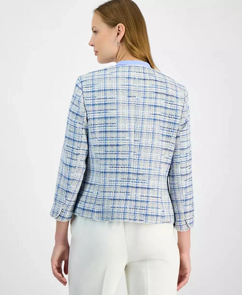 Kasper Women's Tweed 3/4-Sleeve Open-Front Blazer, Regular & Petite 4