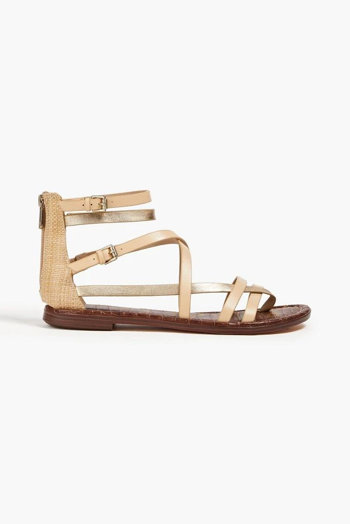 Sam Edelman Gibbs leather and faux raffia sandals