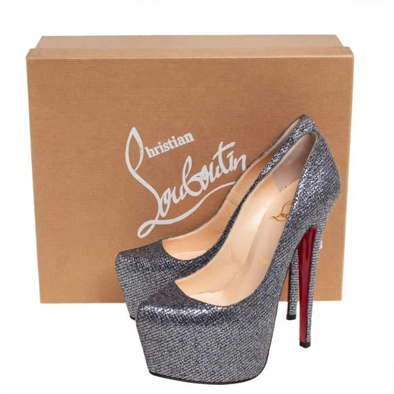 Christian Louboutin Christian Louboutin Silver Glitter Daffodile Pumps Size 36.5 7