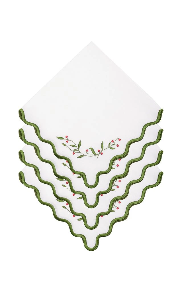 MoDA Moda Domus - Set-of-Four Linen Napkins - Green - Moda Operandi 1