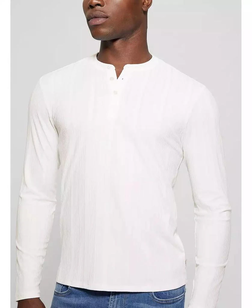 GUESS Men's Brentwood Rib Knit Henley T-shirt 1