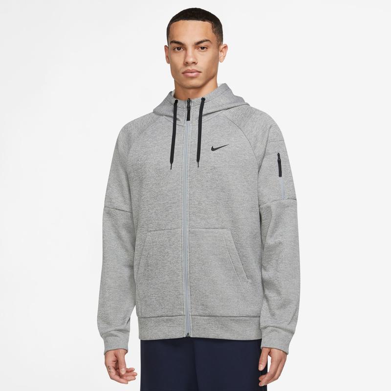 Nike Pro Therma-FIT Full-Zip Fleece Jacket Hoodie Gray Navy shops Mens L