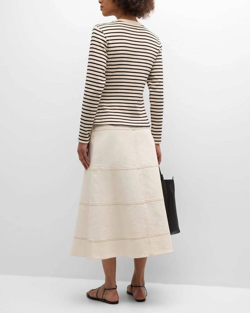 Tanya Taylor Carlita Twisted Stripe Organic Cotton Long-Sleeve Top 4