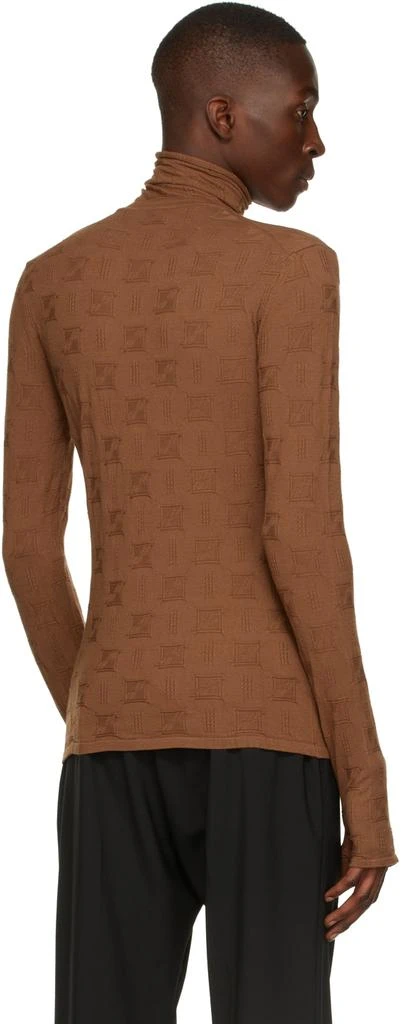 We11done Brown All Over Logo Turtleneck 3