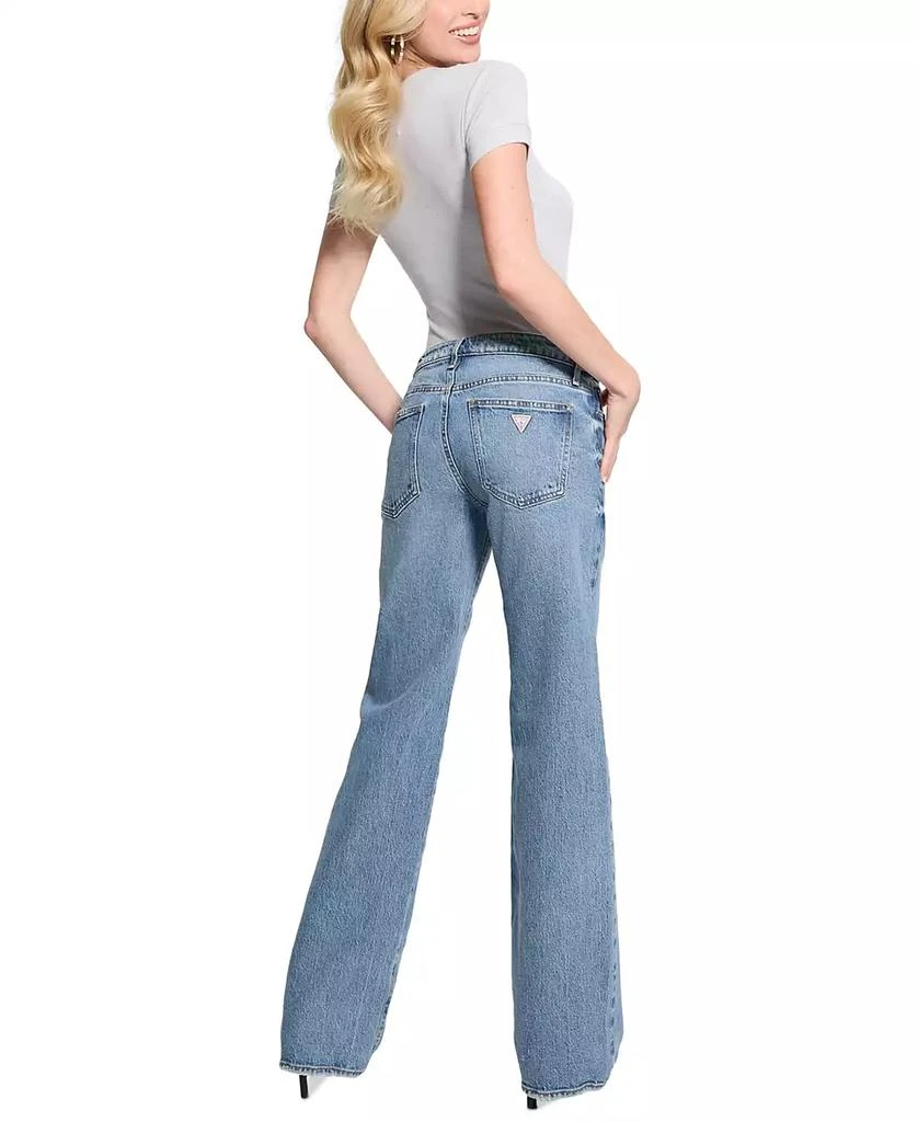 GUESS Women's Low-Rise Slouchy-Fit Wide-Leg Jeans 6
