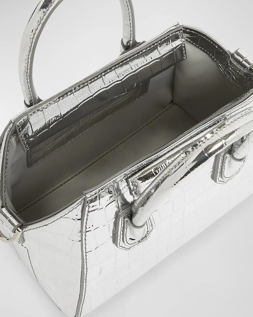 Givenchy Antigona Toy Top-Handle Bag in Metallic Croc-Embossed Leather 4