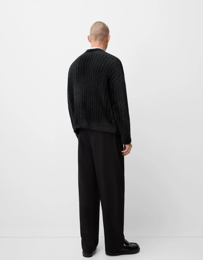 Bershka Bershka Collection knitted cardigan in black 4