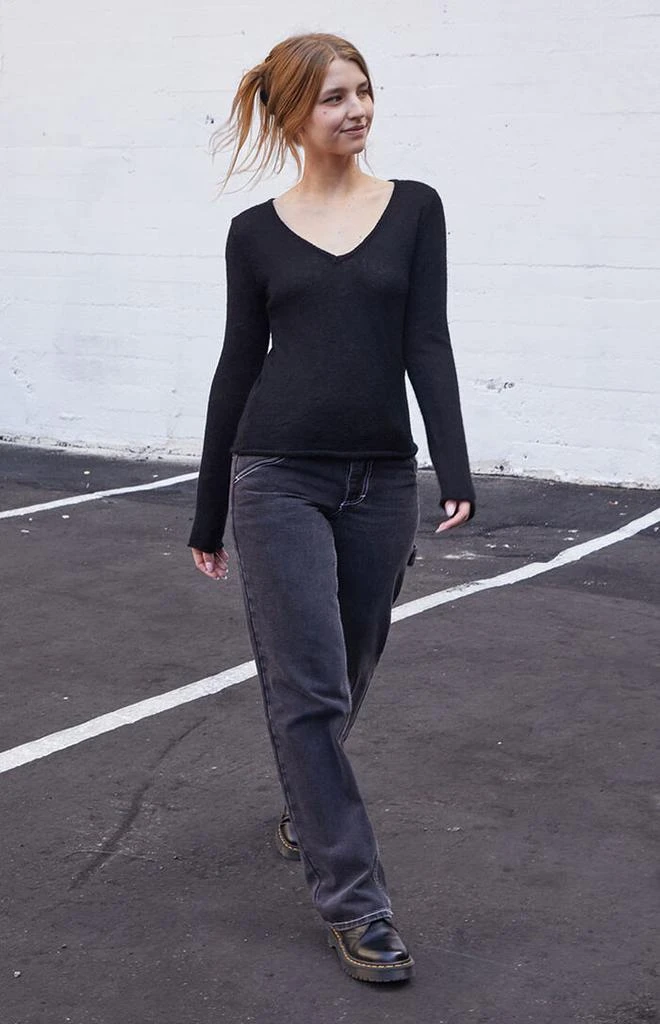 John Galt Black V-Neck Sweater 4