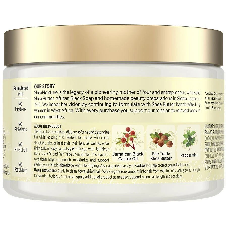 SheaMoisture Jamaican Black Castor Oil Strengthen & Restore Leave In Conditioner 100% Pure Jamaican Black Castor Oil 2