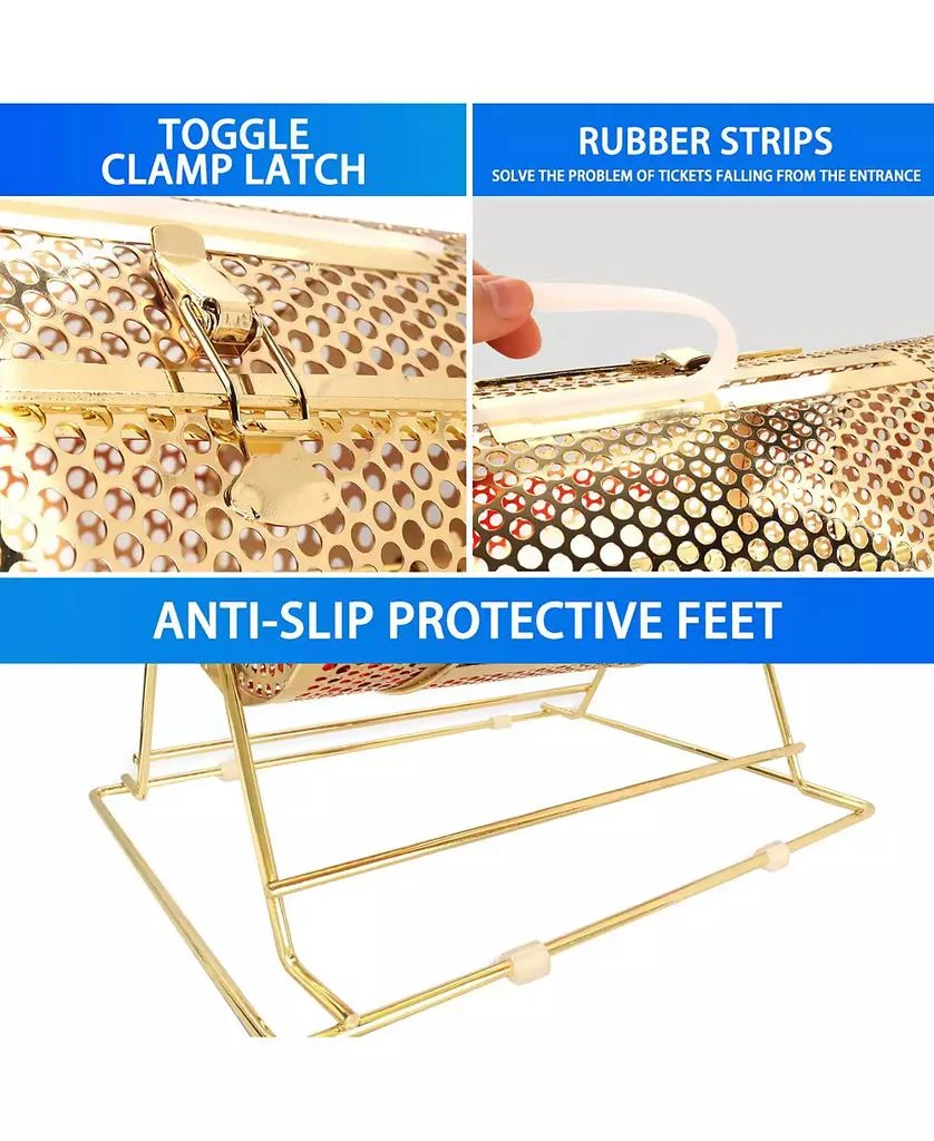 GSE Games 
Sports Expert Raffle Drum,X-Large Brass Raffle Ticket Spinning Cage, Holds 15,000 Tickets or 500 Ping Pong Balls 4