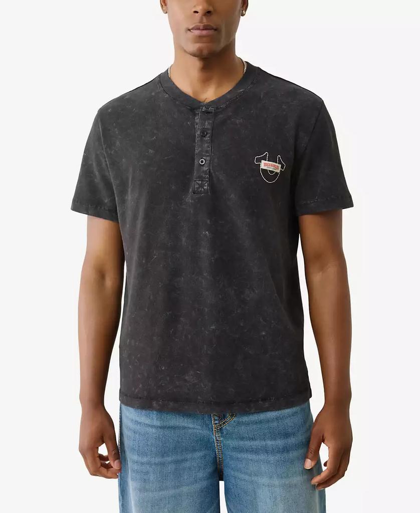 True Religion Men's Short Sleeve Pique Mineral Patch T-Shirt