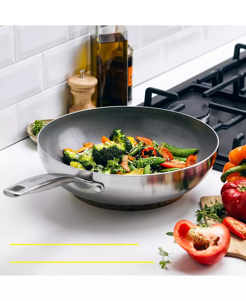Greenpan Chatham Stainless Ceramic Nonstick Wok, 11"