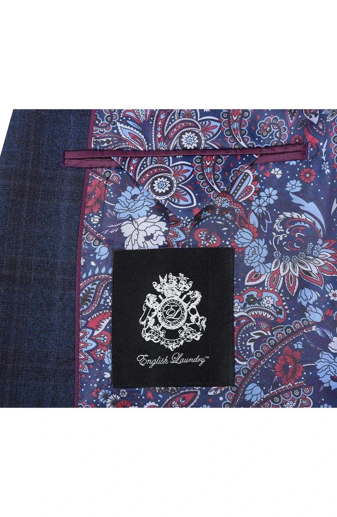 English Laundry Plaid Trim Fit Notch Lapel Wool Blend Two-Piece Suit 7