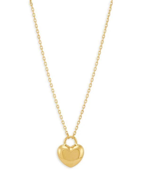 Saks Fifth Avenue 14K Yellow Gold Heart Pendant Chain Necklace 1