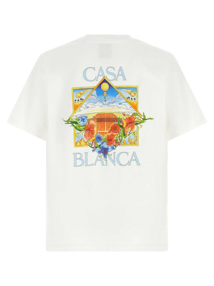 Casablanca Casablanca Flower Court Icon Print T-Shirt 1