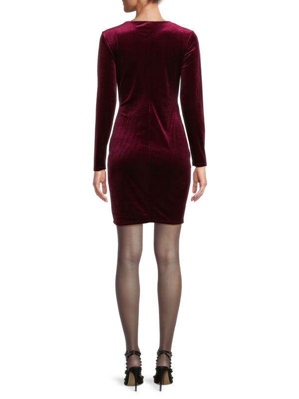 TASH + SOPHIE Faux Wrap Velvet Mini Dress