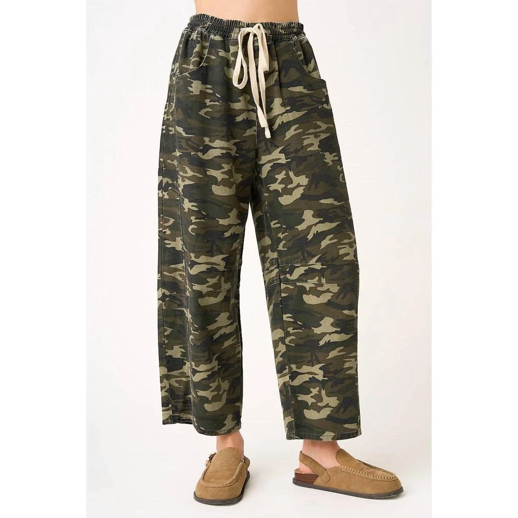 mittoshop Mittoshop - Randi Camo Elastic Waist Barrel Leg Pants