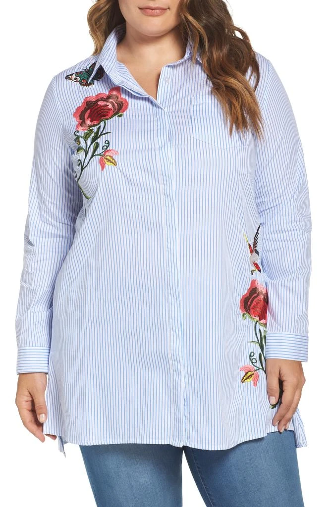 Glamorous Embroidered Stripe Shirt 1