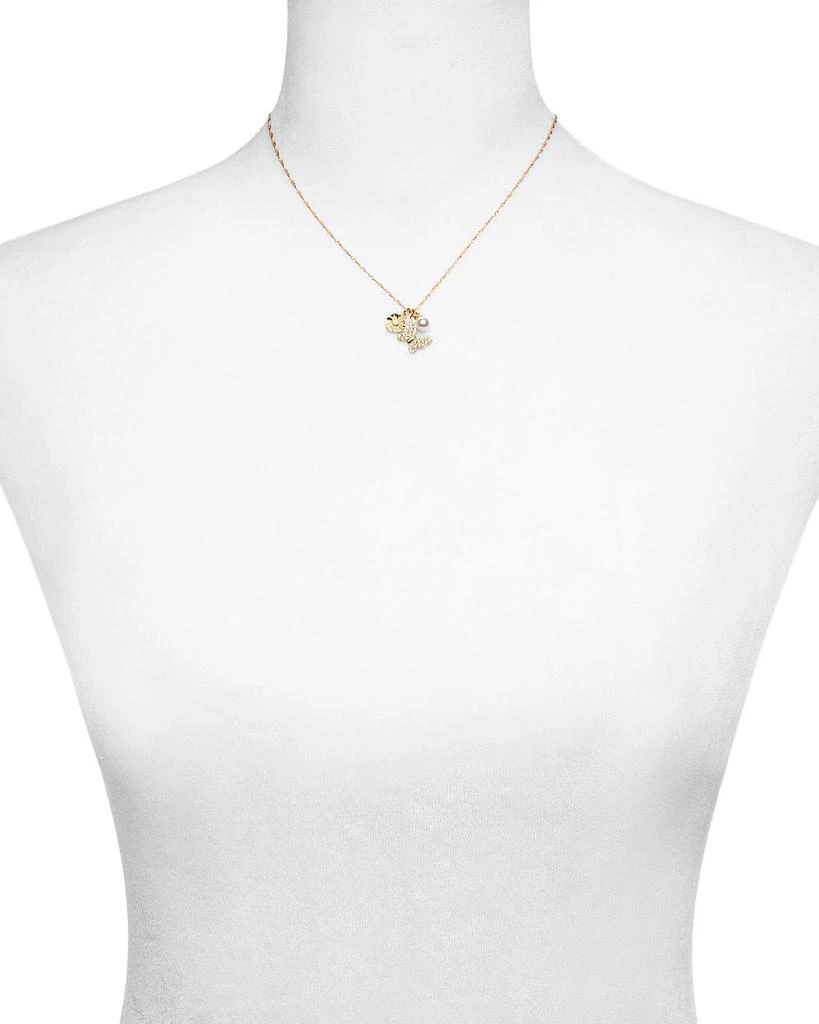 Argento Vivo Butterfly Flower Charm Pendant Necklace, 16-18" 2