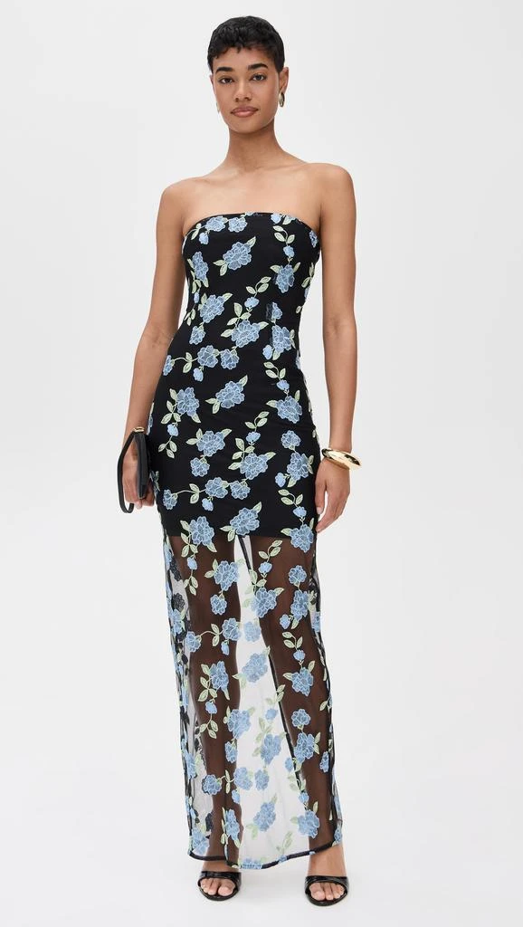 ROTATE Birger Christensen Flower Mesh Tube Dress 6