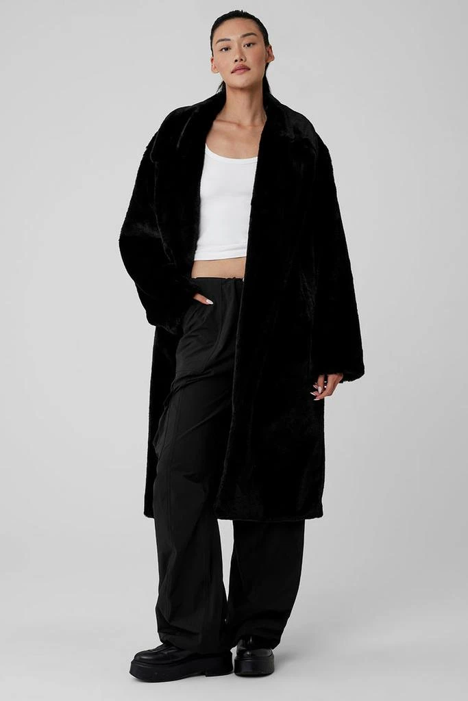 Alo Oversized Faux Fur Trench - Black