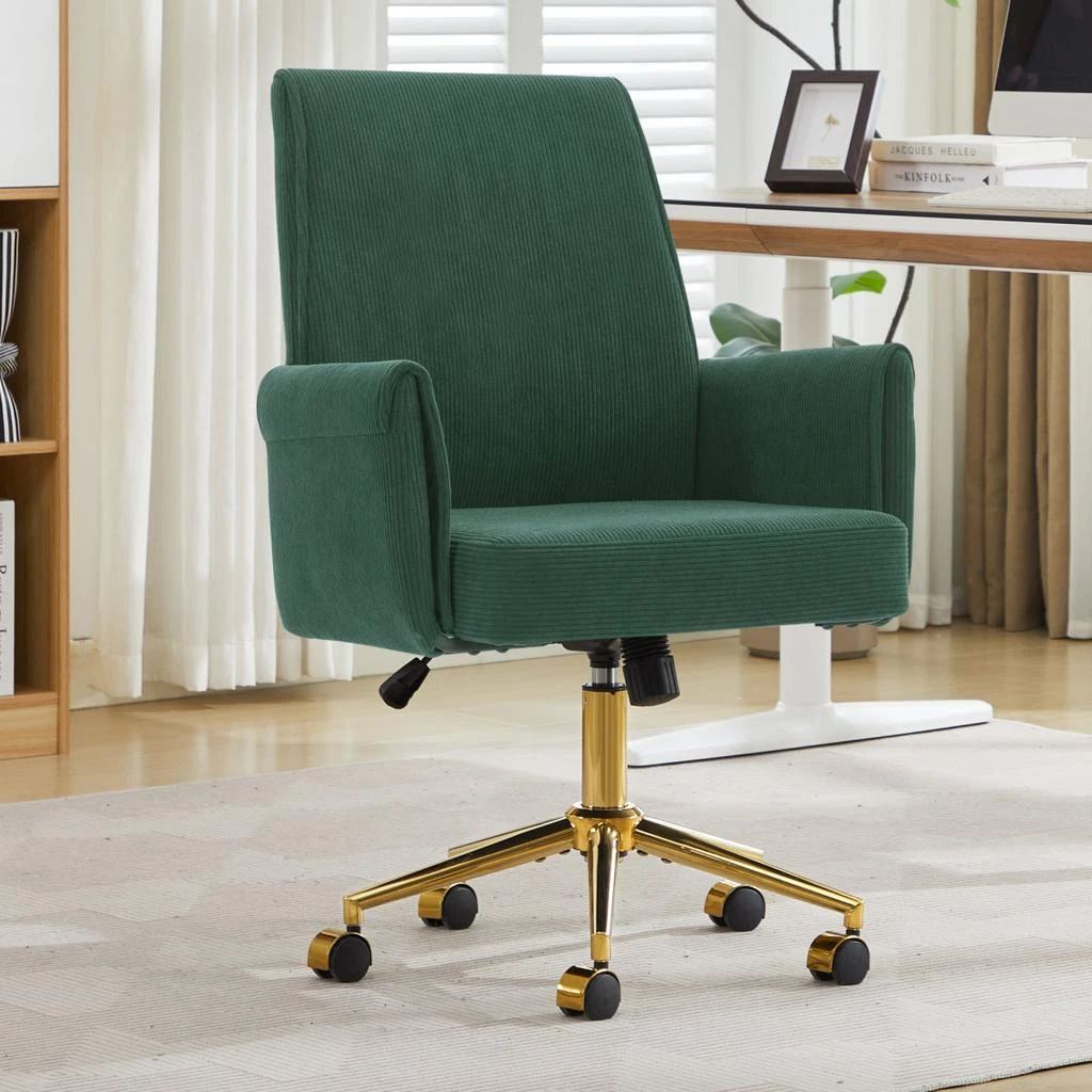 Streamdale Furniture Streamdale Ergonomic striped fabric office chair with liftable mid-back - Green.