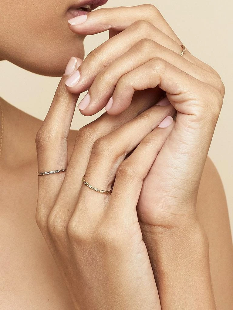 Oradina 14K Yellow Solid Gold Caesar Stack Ring 3