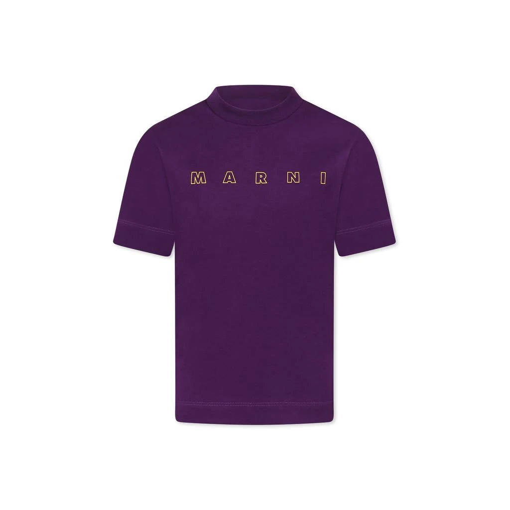 Marni Purple T-shirt For Kids With Logo 1