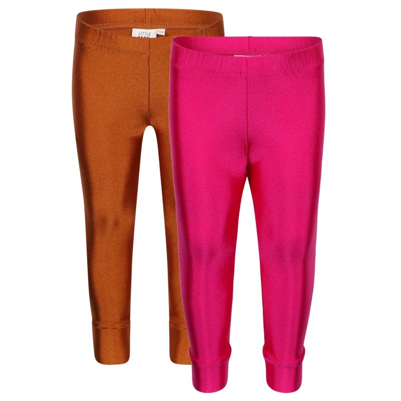 Little Man Happy Shimmering leggings set in bronze and pink 1