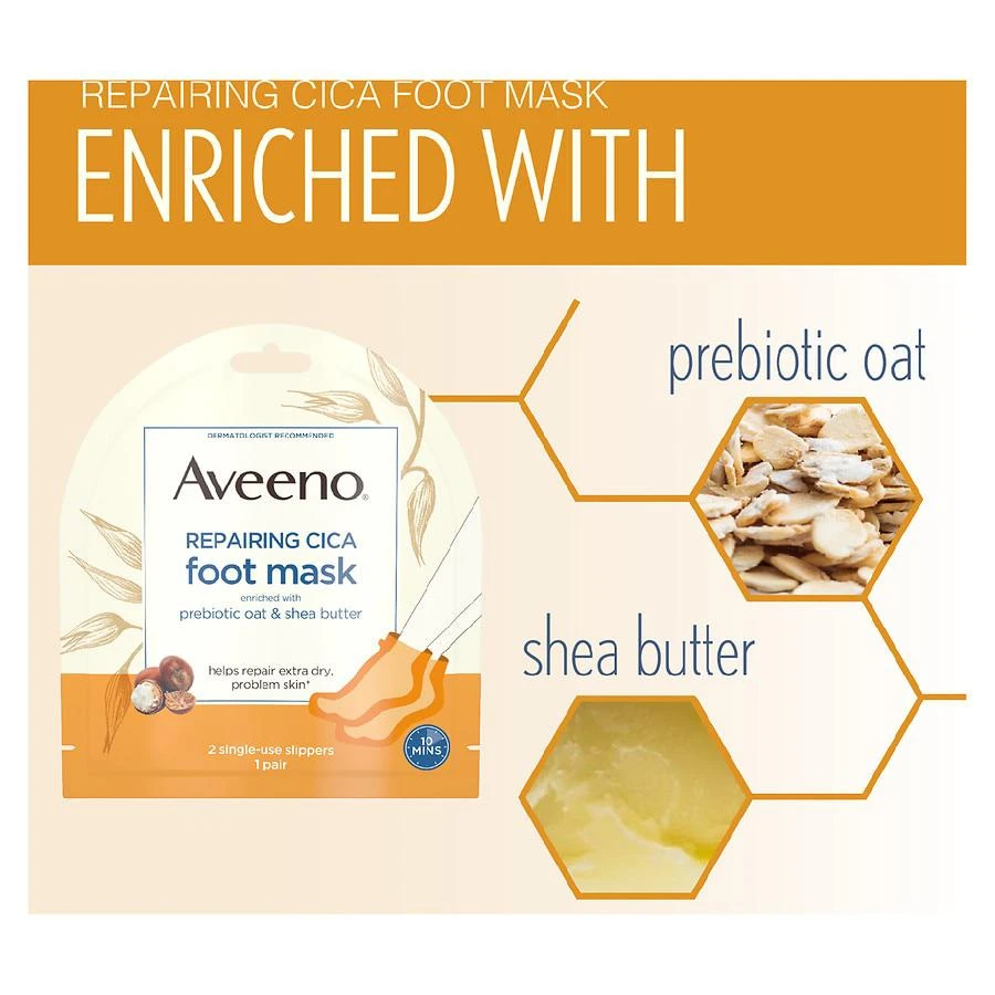 Aveeno Skin Relief Repairing Foot Mask For Dry Skin Fragrance Free 5
