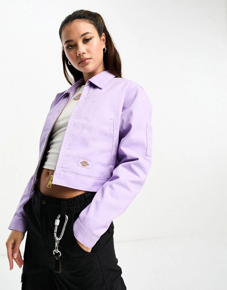 DICKIES Dickies lined eisenhower cropped jacket in purple 1