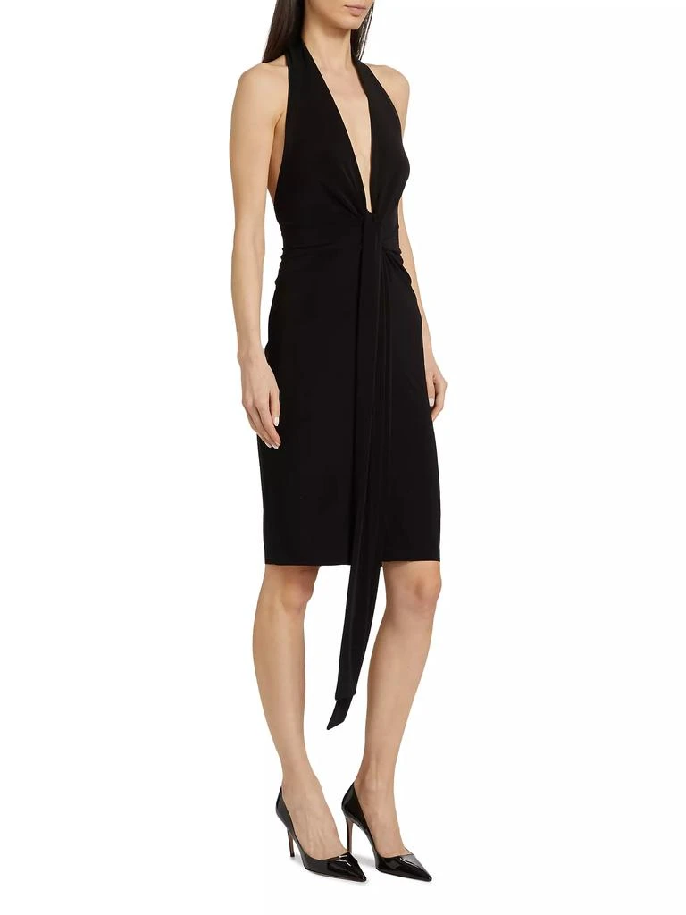 Norma Kamali Tie-Front Jersey Knee-Length Dress 4