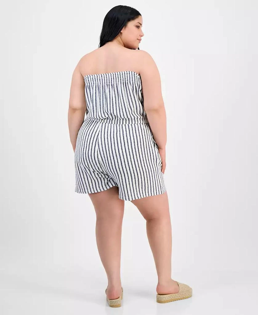 Derek Heart Trendy Plus Size Striped Strapless Romper 5
