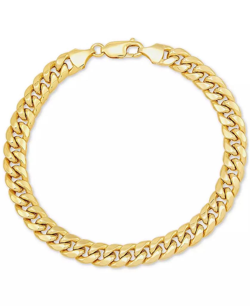 Italian Gold Lightweight Miami Cuban Link 7-1/2" Chain Bracelet (7mm) in 10k Gold