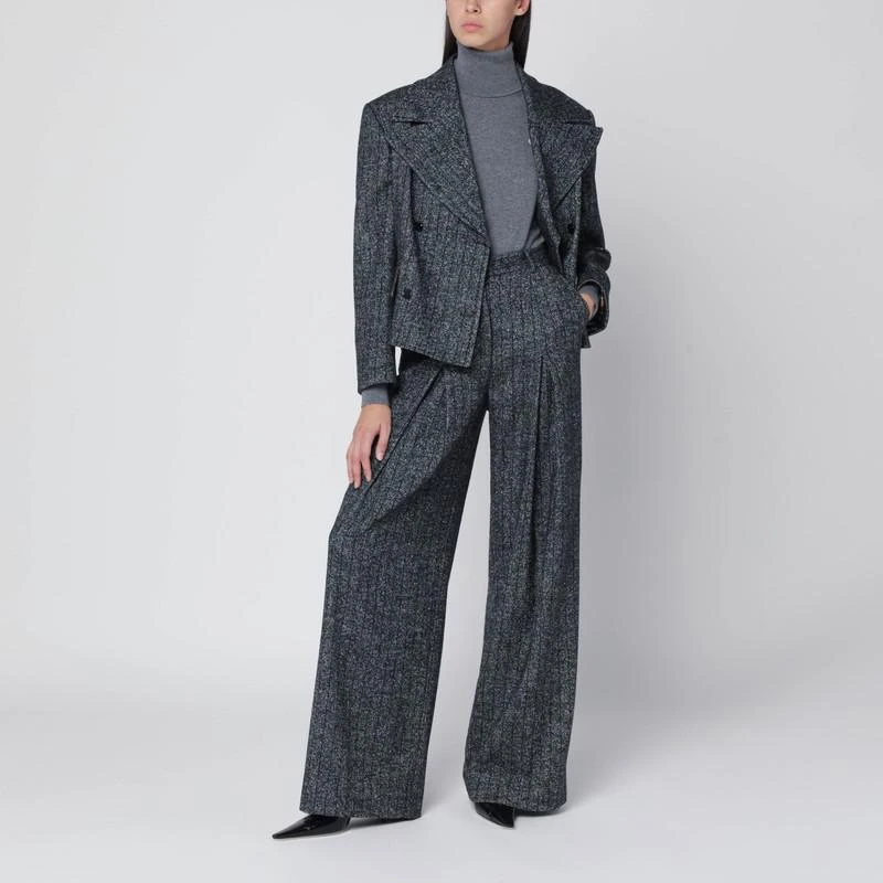 Dolce 
Gabbana Wide dark grey striped trousers 2