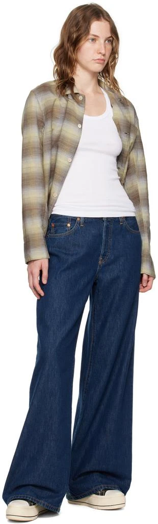 Re/Done Indigo Mid Rise Palazzo Jeans 4