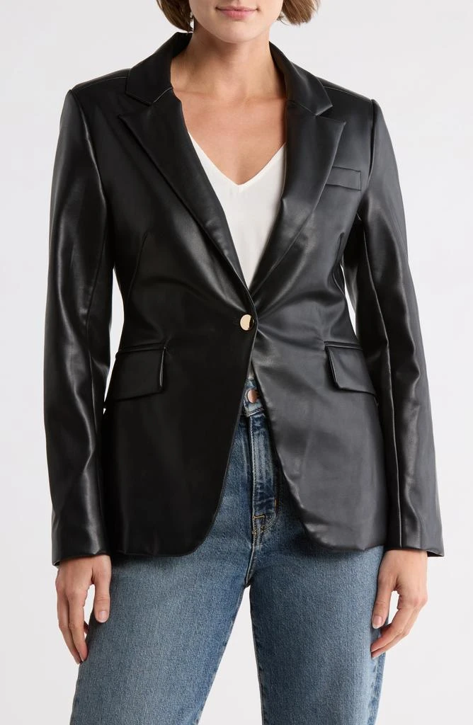 AREA Ana Faux Leather Blazer