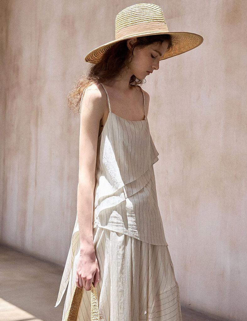 Pixie Market Cream Layered Scarf Stripe Top