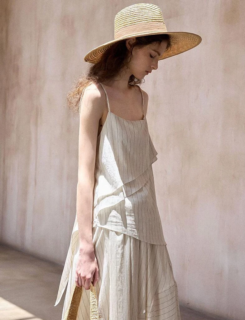 Pixie Market Cream Layered Scarf Stripe Top 2