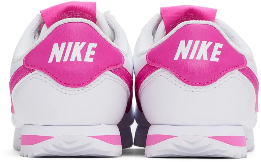 NIKE Kids White & Pink Cortez Sneakers 2